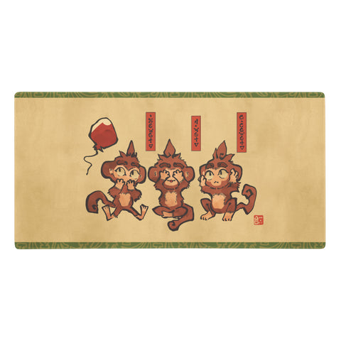 Three Wise Monkeys Desk Mat V.1 (90cm x 45cm)