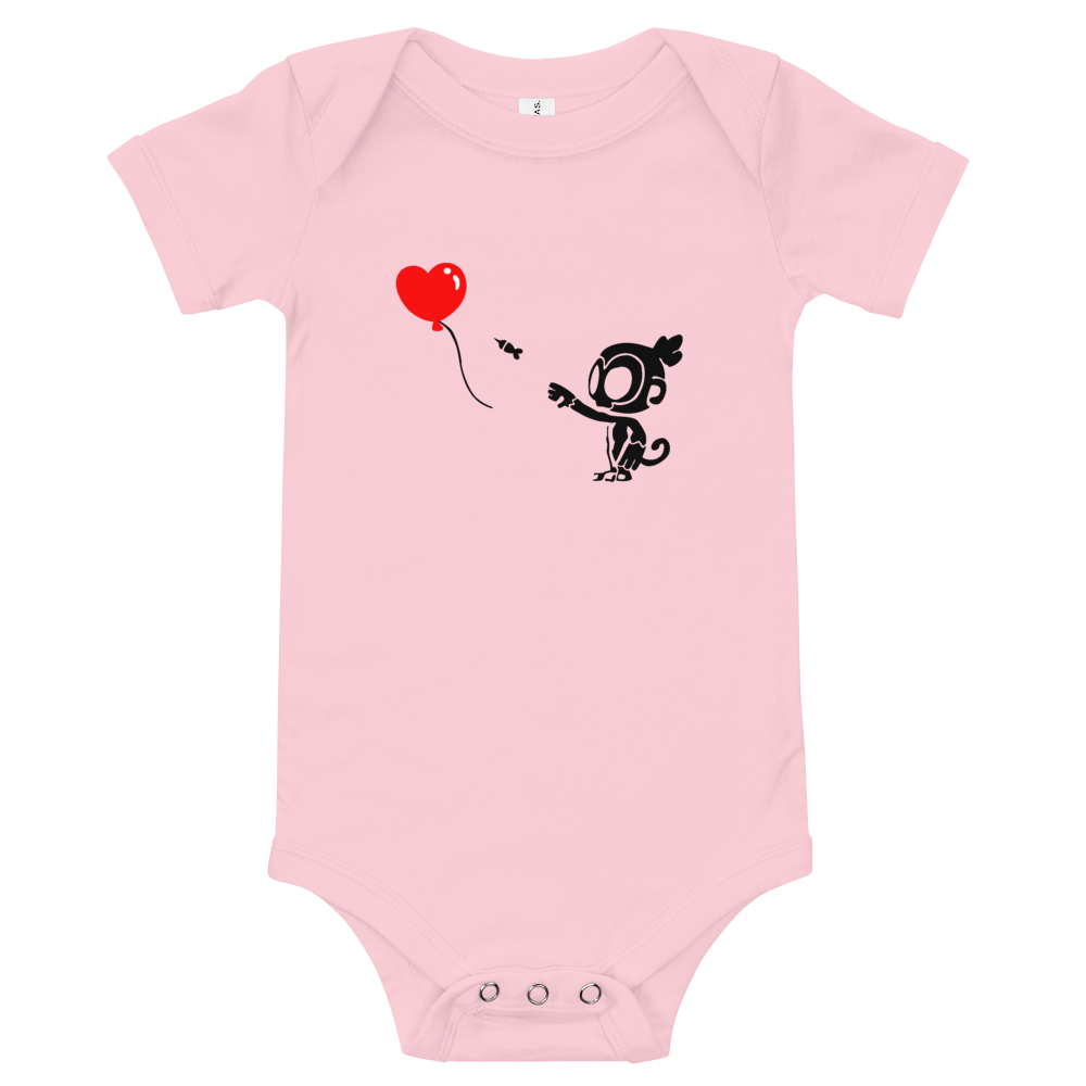Monkey With Bloon Baby Bodysuit