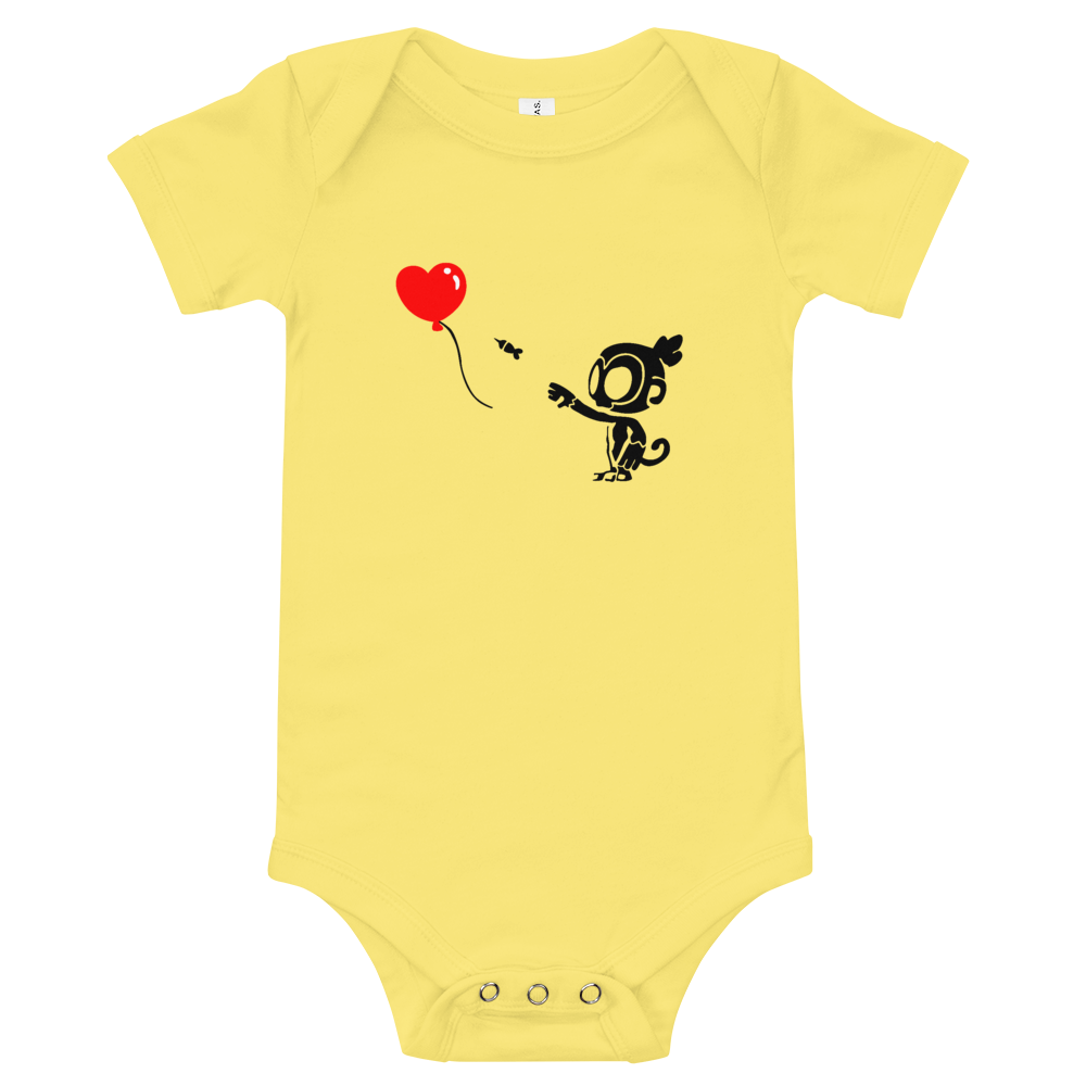 Monkey With Bloon Baby Bodysuit