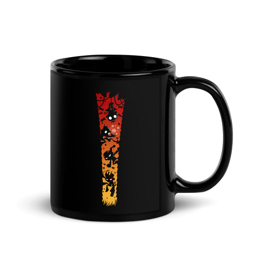 Monkey Ambush Black Glossy Mug