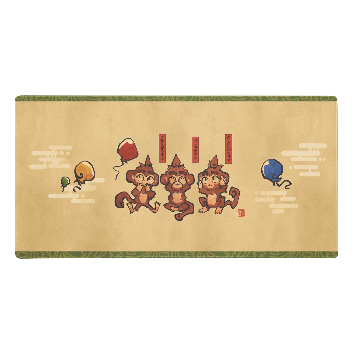 Three Wise Monkeys Desk Mat V.2 (90cm x 45cm)