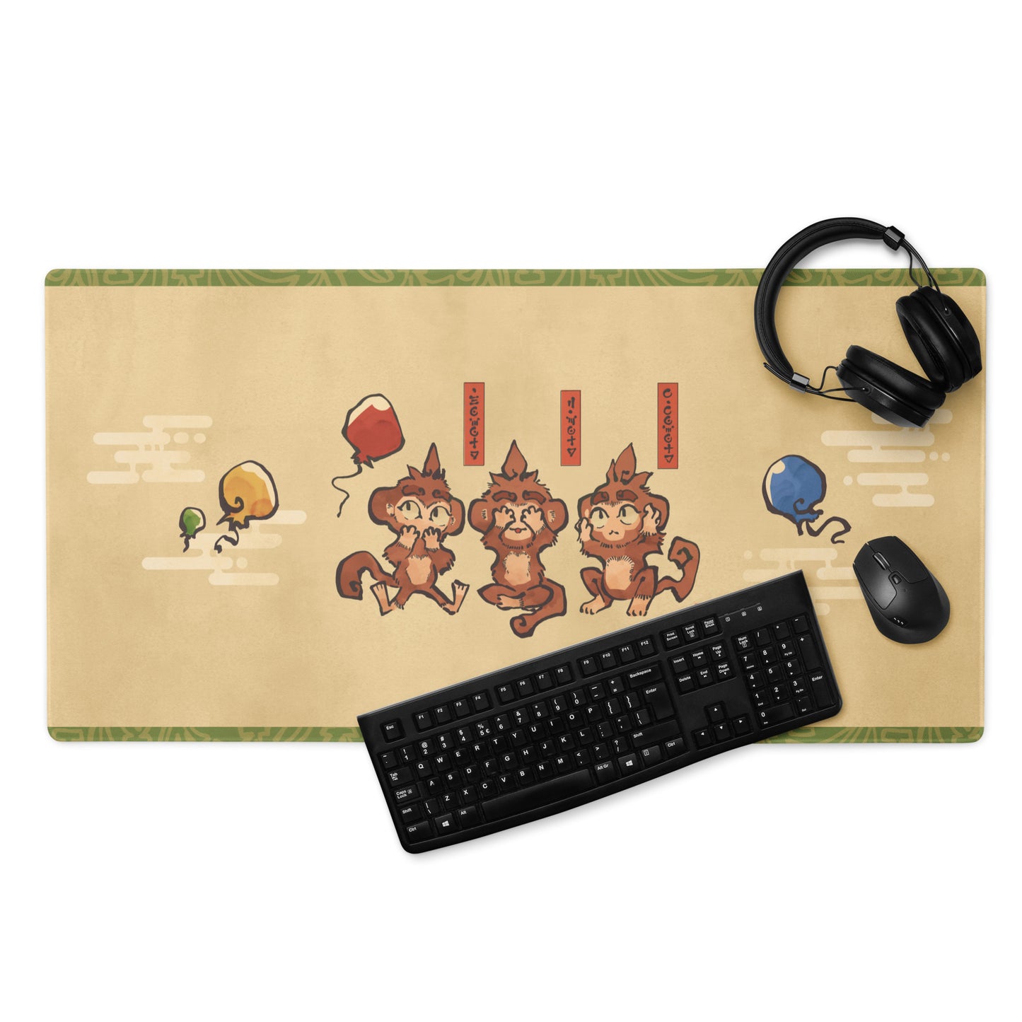 Three Wise Monkeys Desk Mat V.2 (90cm x 45cm)