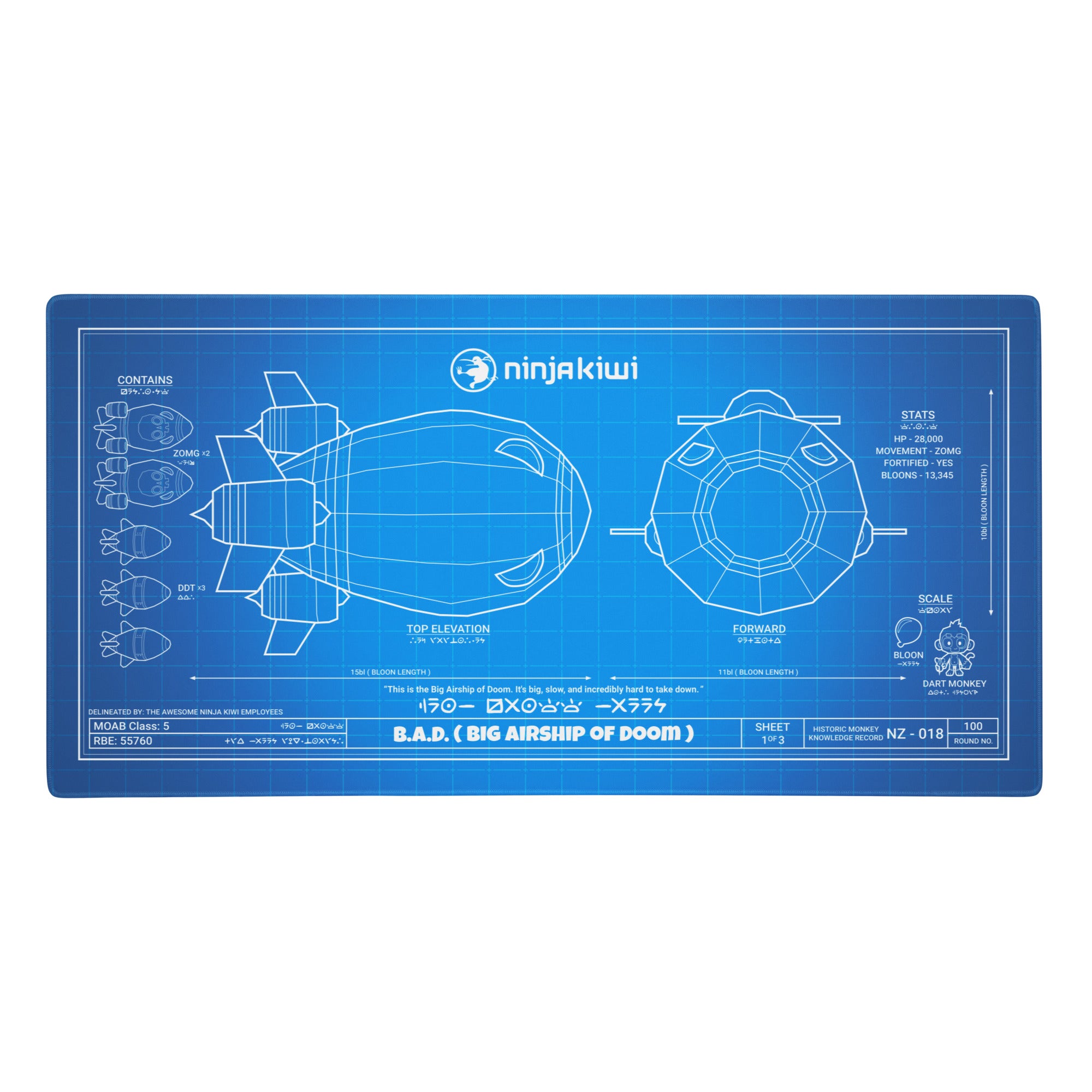 The B.A.D. Desk Mat (90cm x 45cm) – Ninja Kiwi Merch
