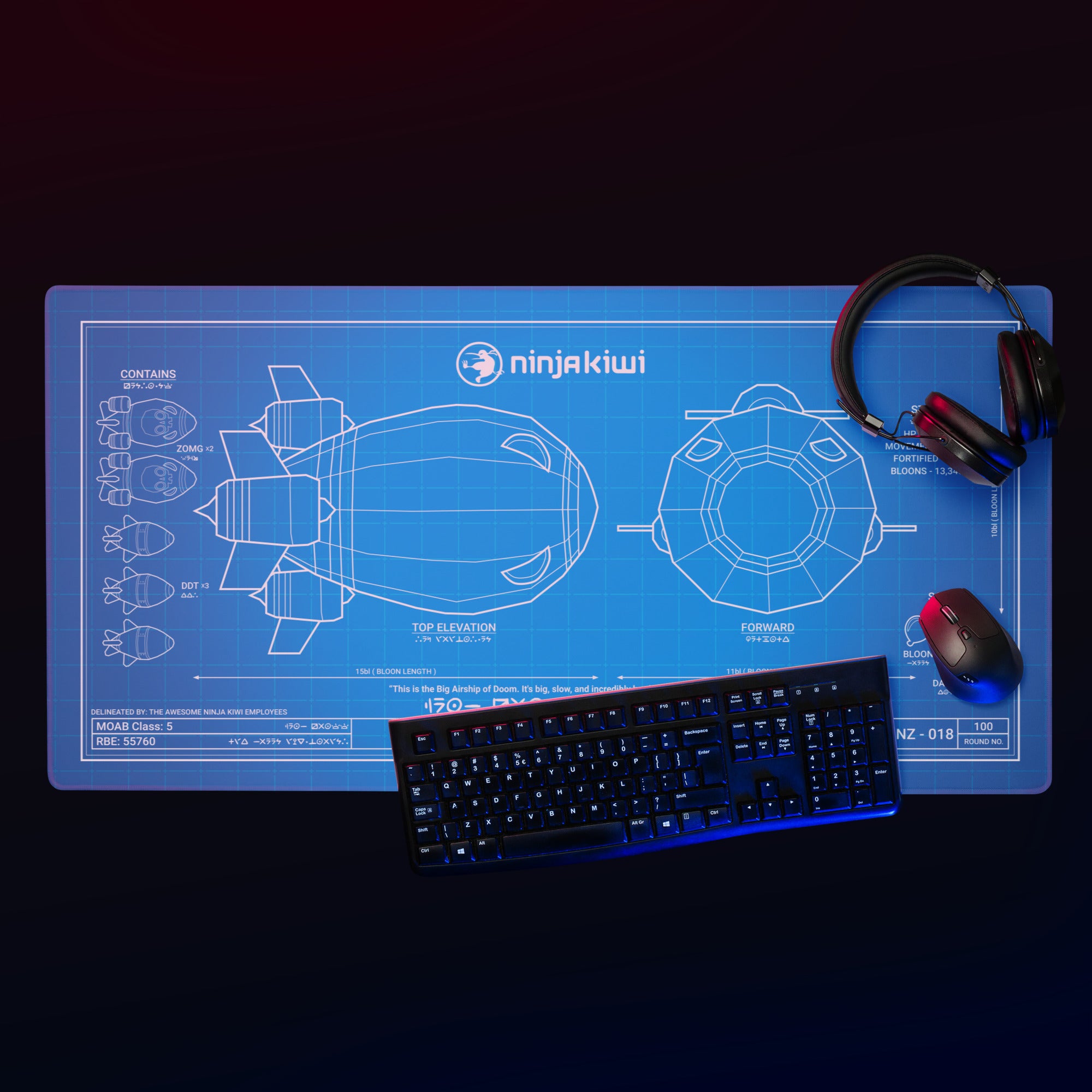 The B.A.D. Desk Mat (90cm x 45cm) – Ninja Kiwi Merch