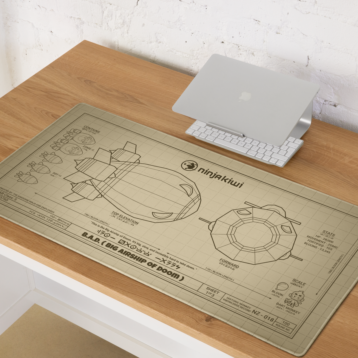 The B.A.D. Desk Mat - Soya (90cm x 45cm)