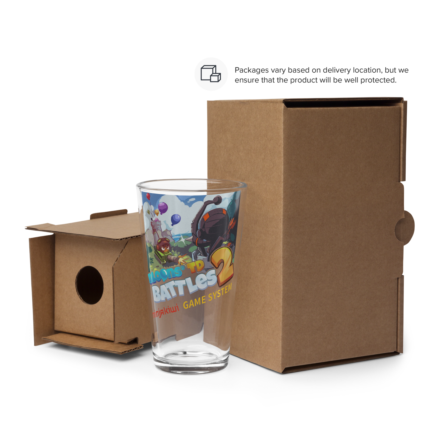 Battles 2 - Ninja Kiwi Game System - Shaker Pint Glass