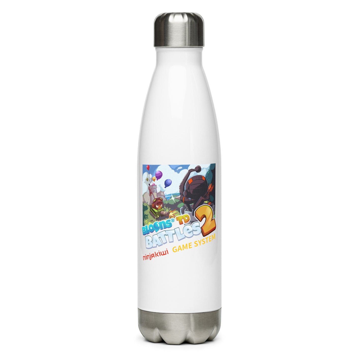 Battles 2 - Ninja Kiwi Game System Stainless Steel Water Bottle