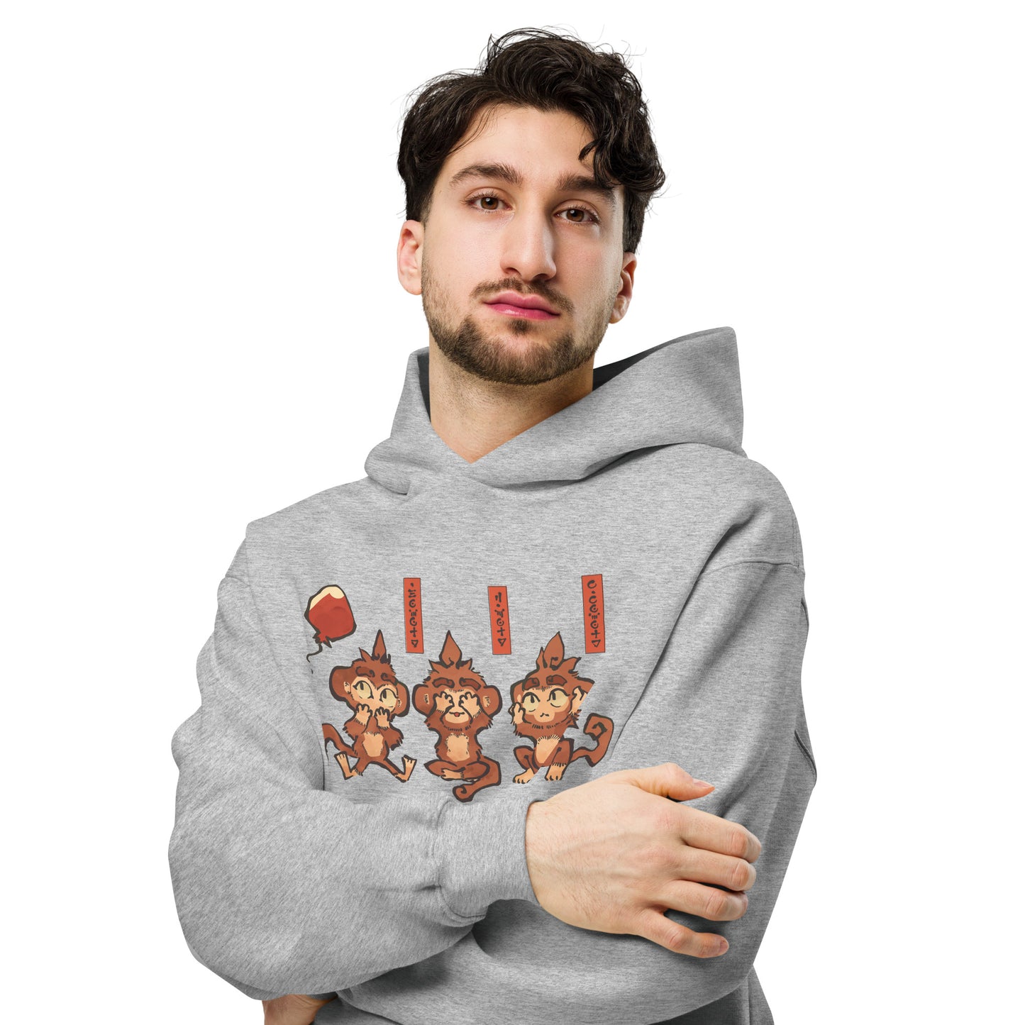 Three Wise Monkeys Premium Oversized Hoodie (Unisex)