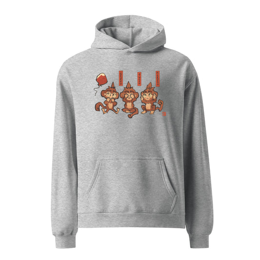 Three Wise Monkeys Premium Oversized Hoodie (Unisex)