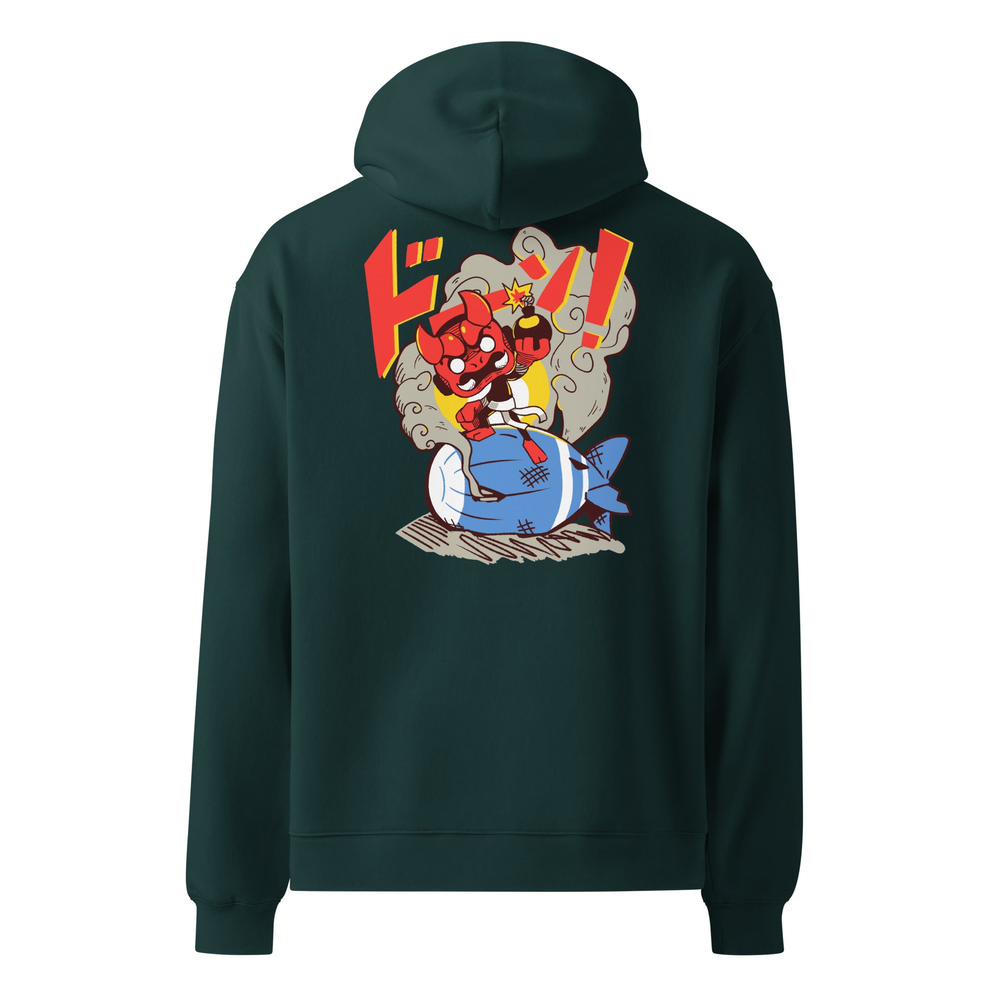 Boom Merch BOOM! 004 Ninja Premium Oversized Hoodie - Back+Front Print (Unisex ...