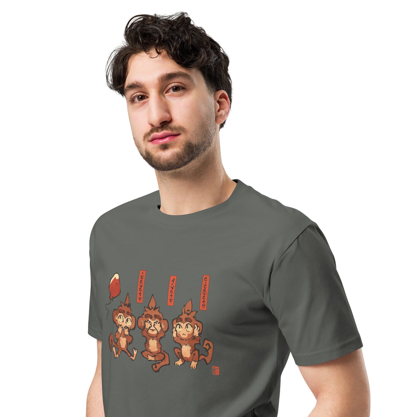 Three Wise Monkeys Premium Shirt (Unisex)