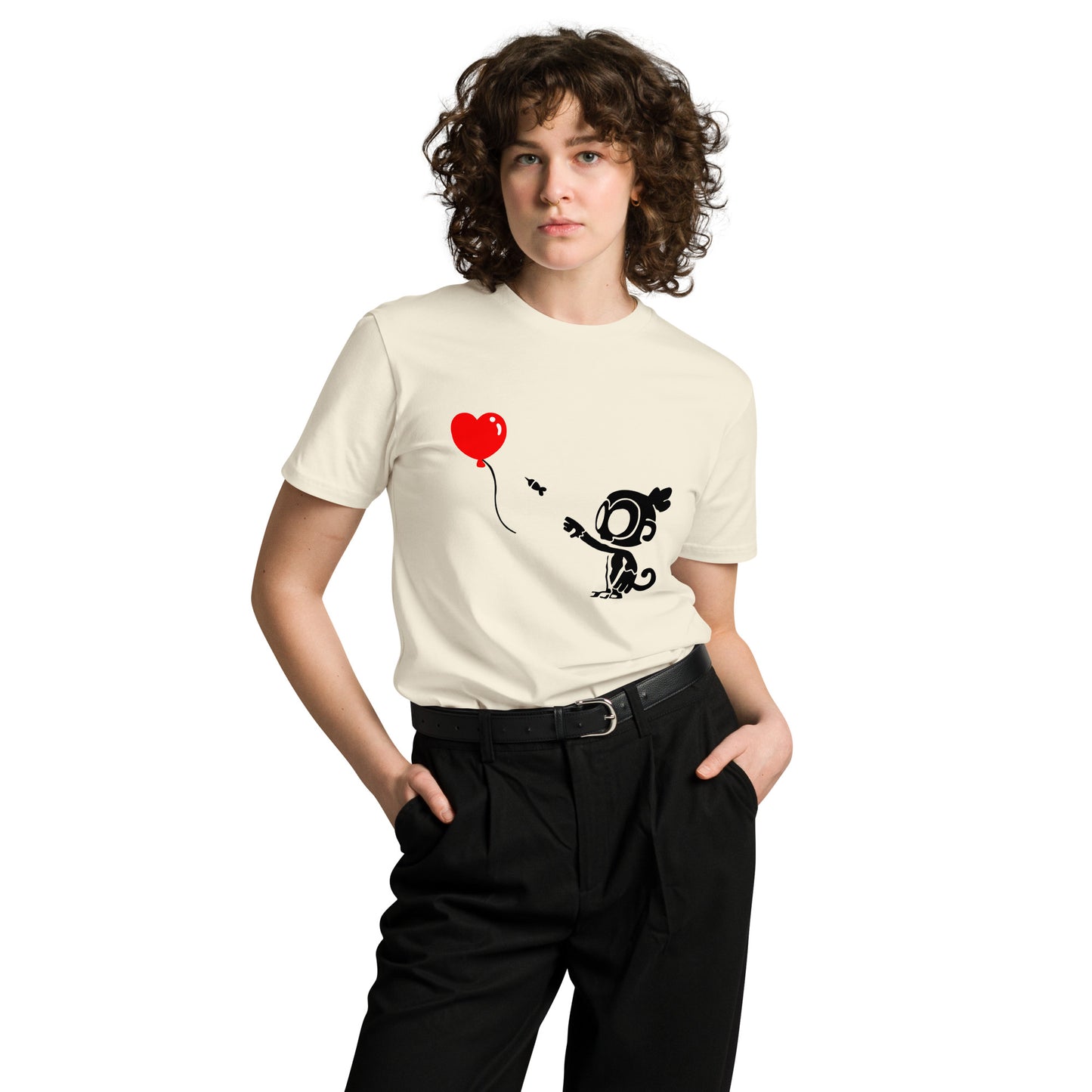 Monkey With Bloon Premium Shirt (Unisex)