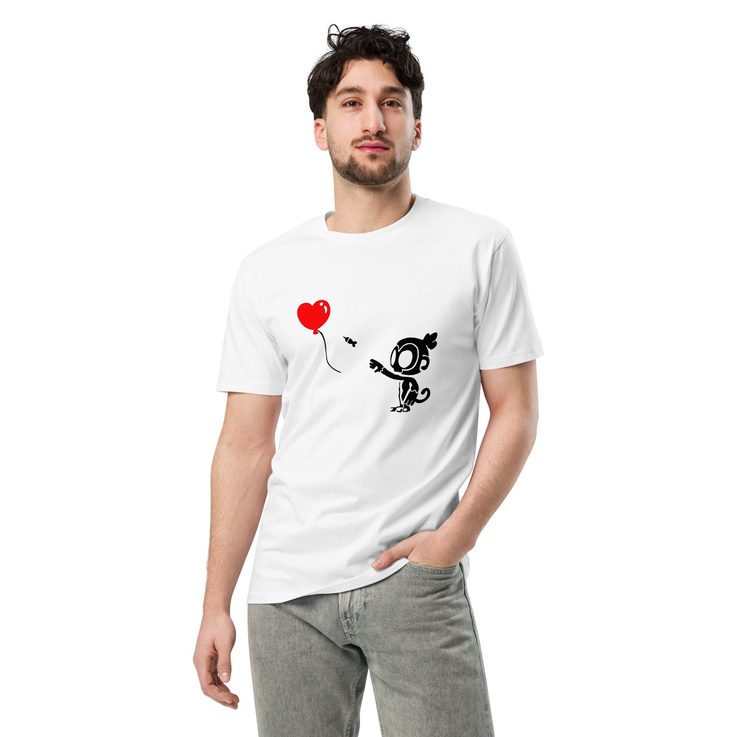 Monkey With Bloon Premium Shirt (Unisex)