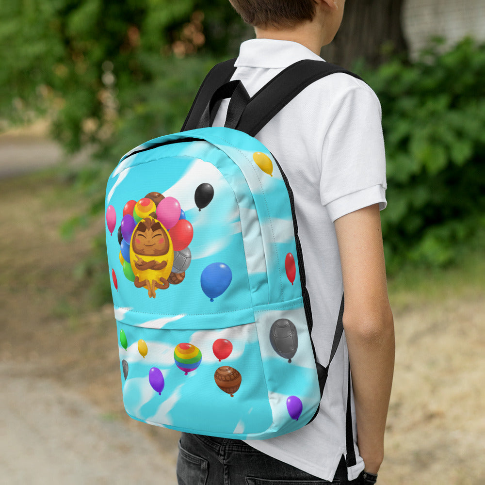 Cool Banana Monkey Backpack (Clouds)