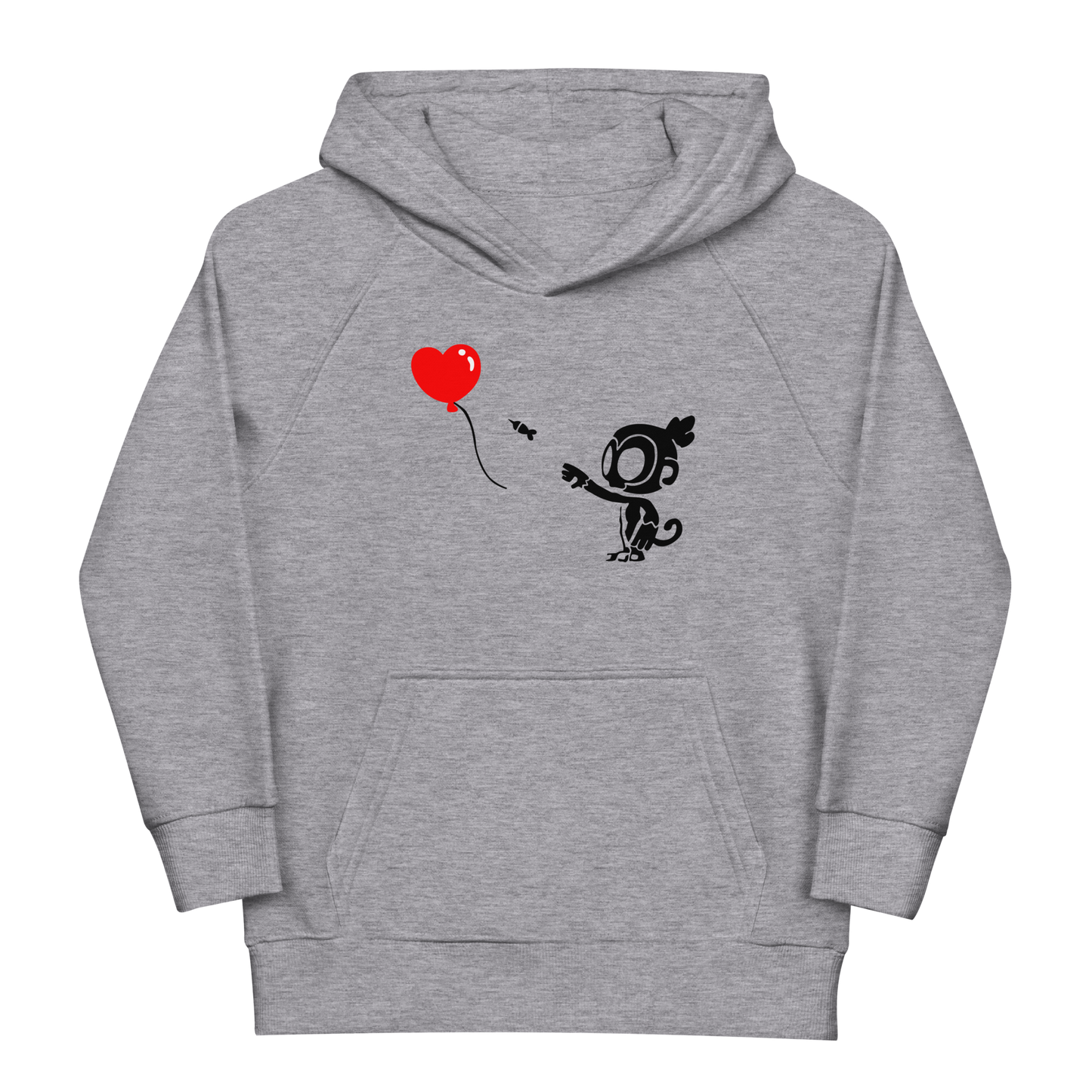 Monkey With Bloon Eco Hoodie (Kids/Youth)