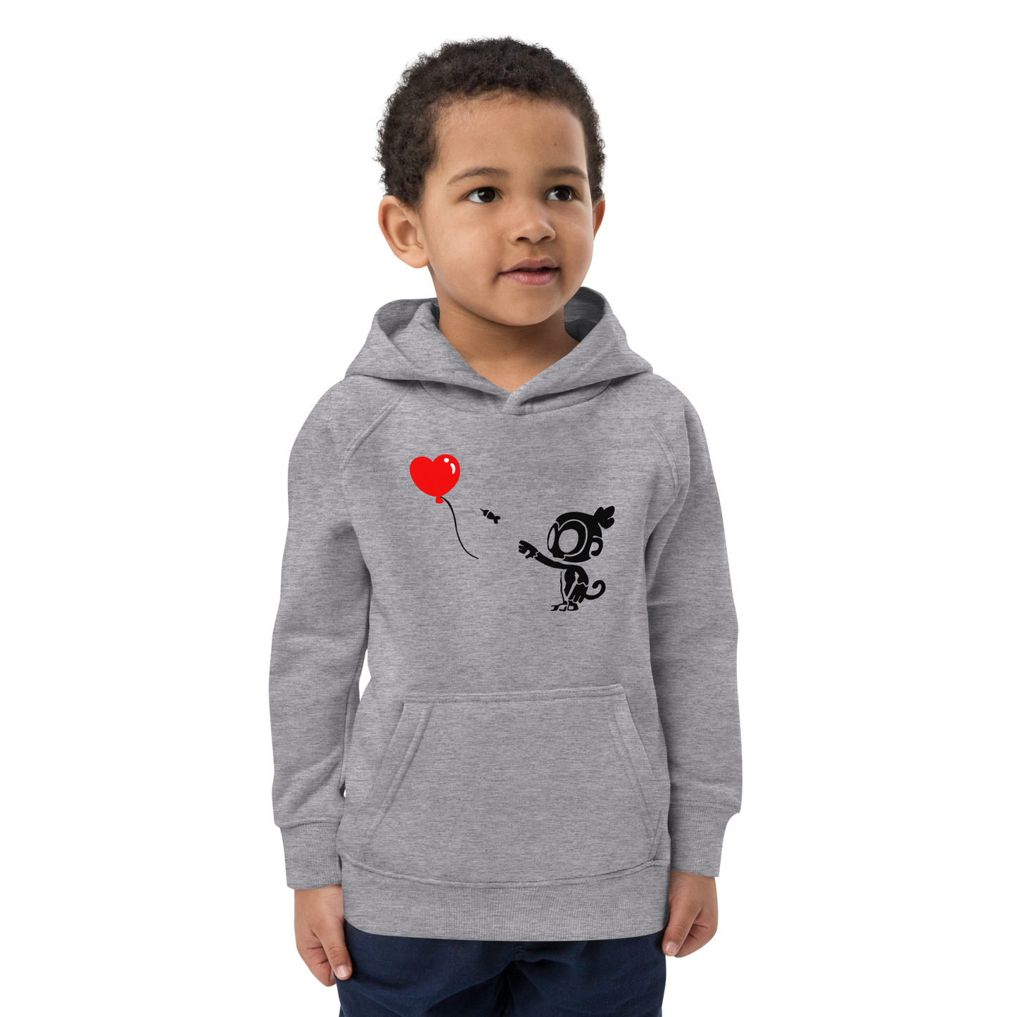 Monkey With Bloon Eco Hoodie (Kids/Youth)