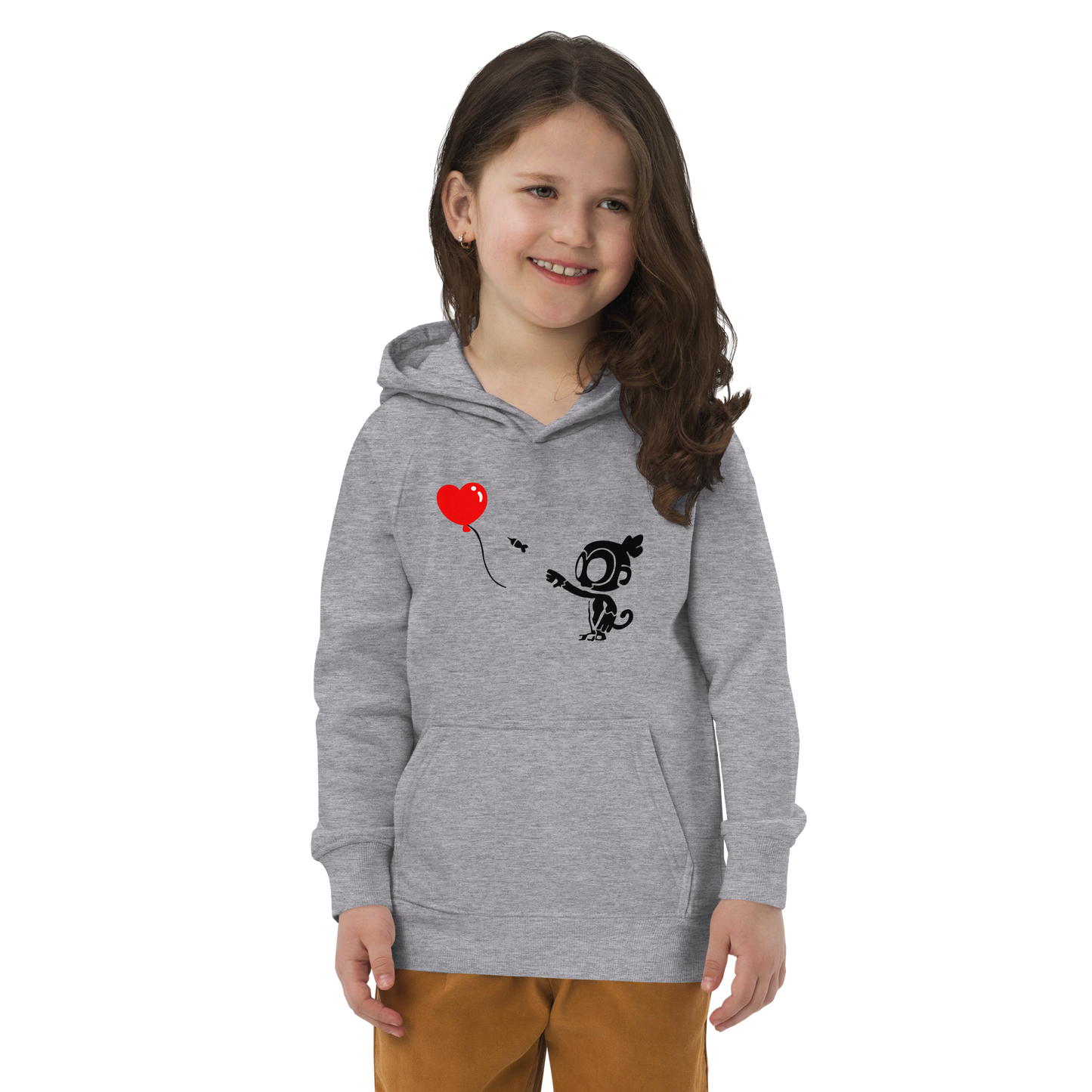 Monkey With Bloon Eco Hoodie (Kids/Youth)