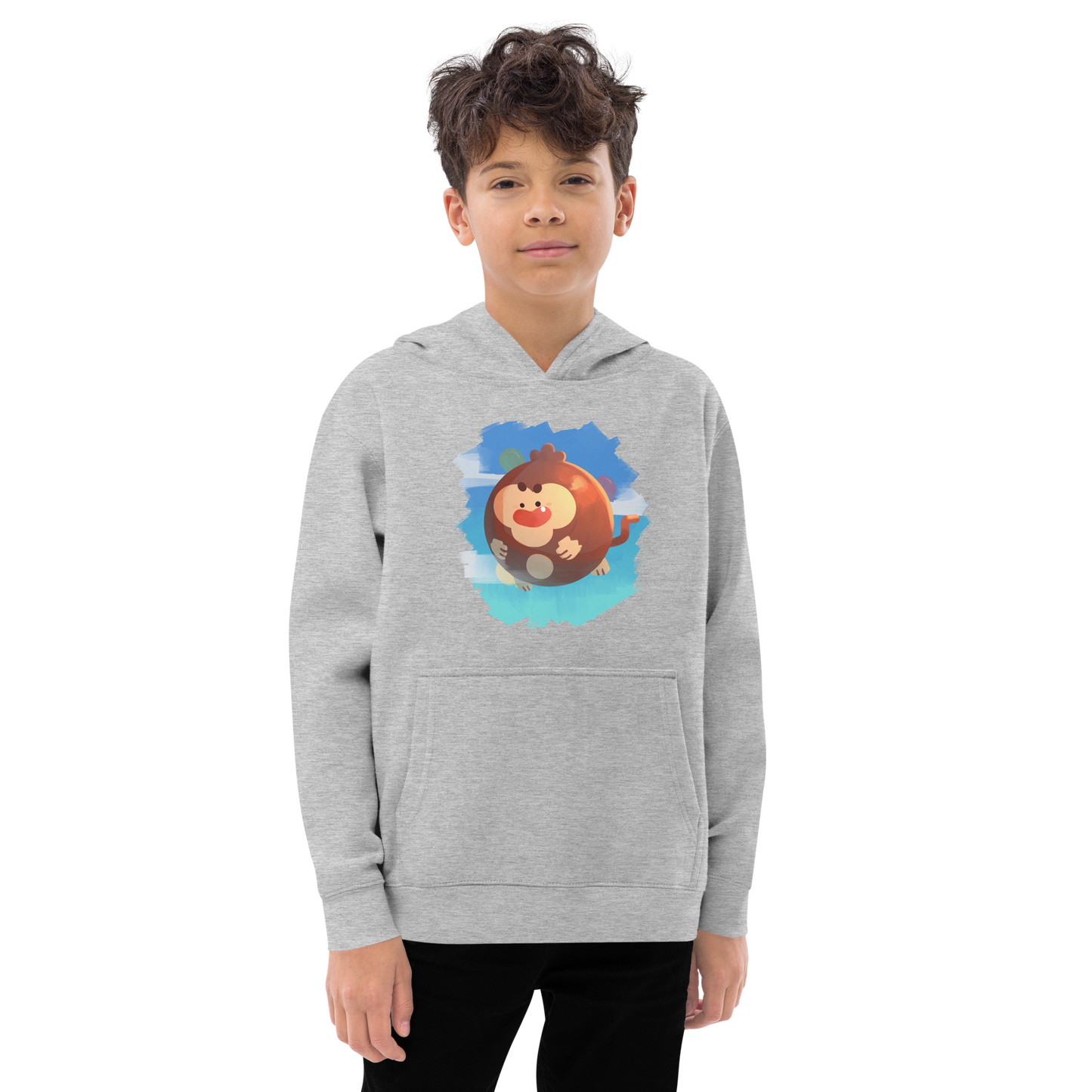 Round Monkey Fleece Hoodie (Kids/Youth)