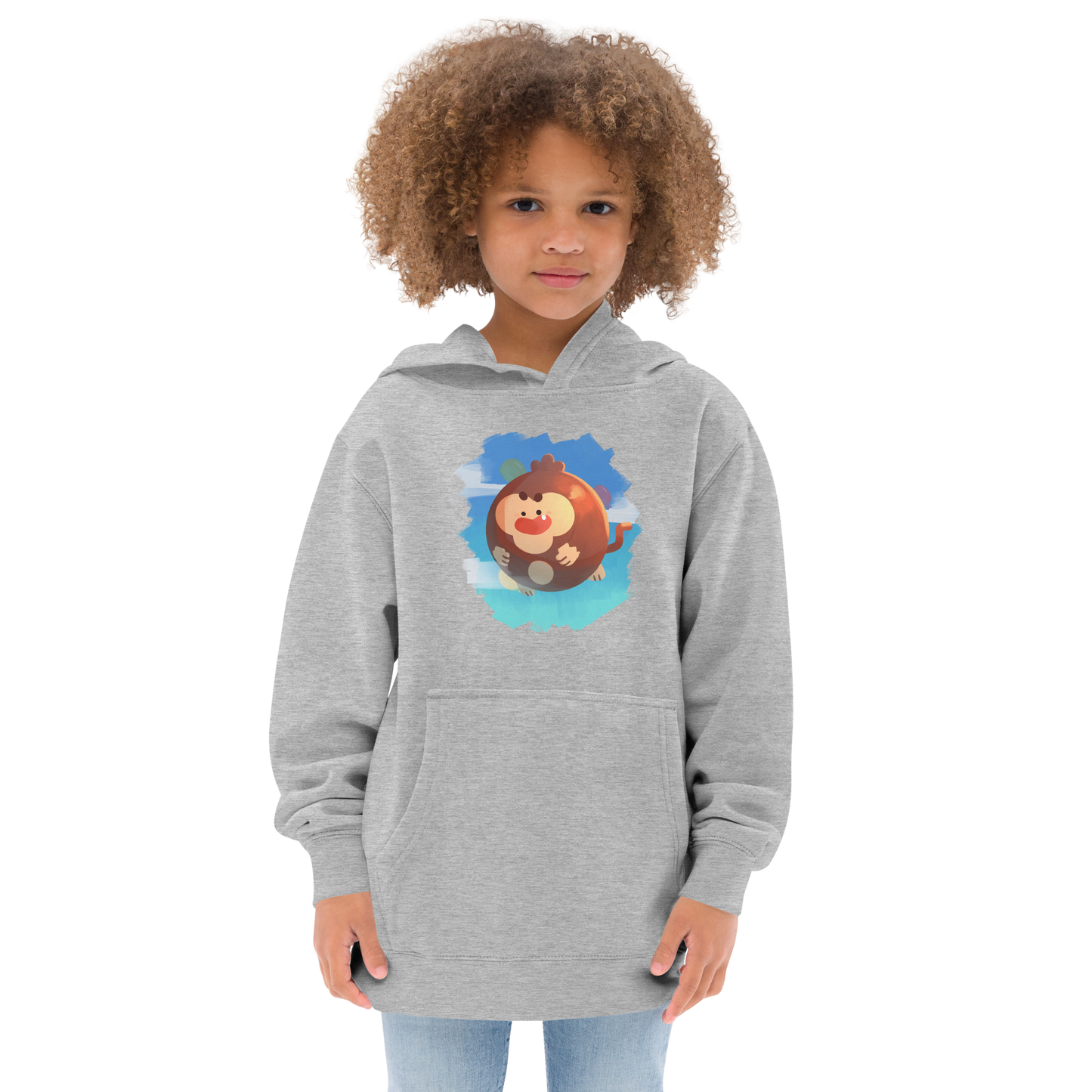 Round Monkey Fleece Hoodie (Kids/Youth)