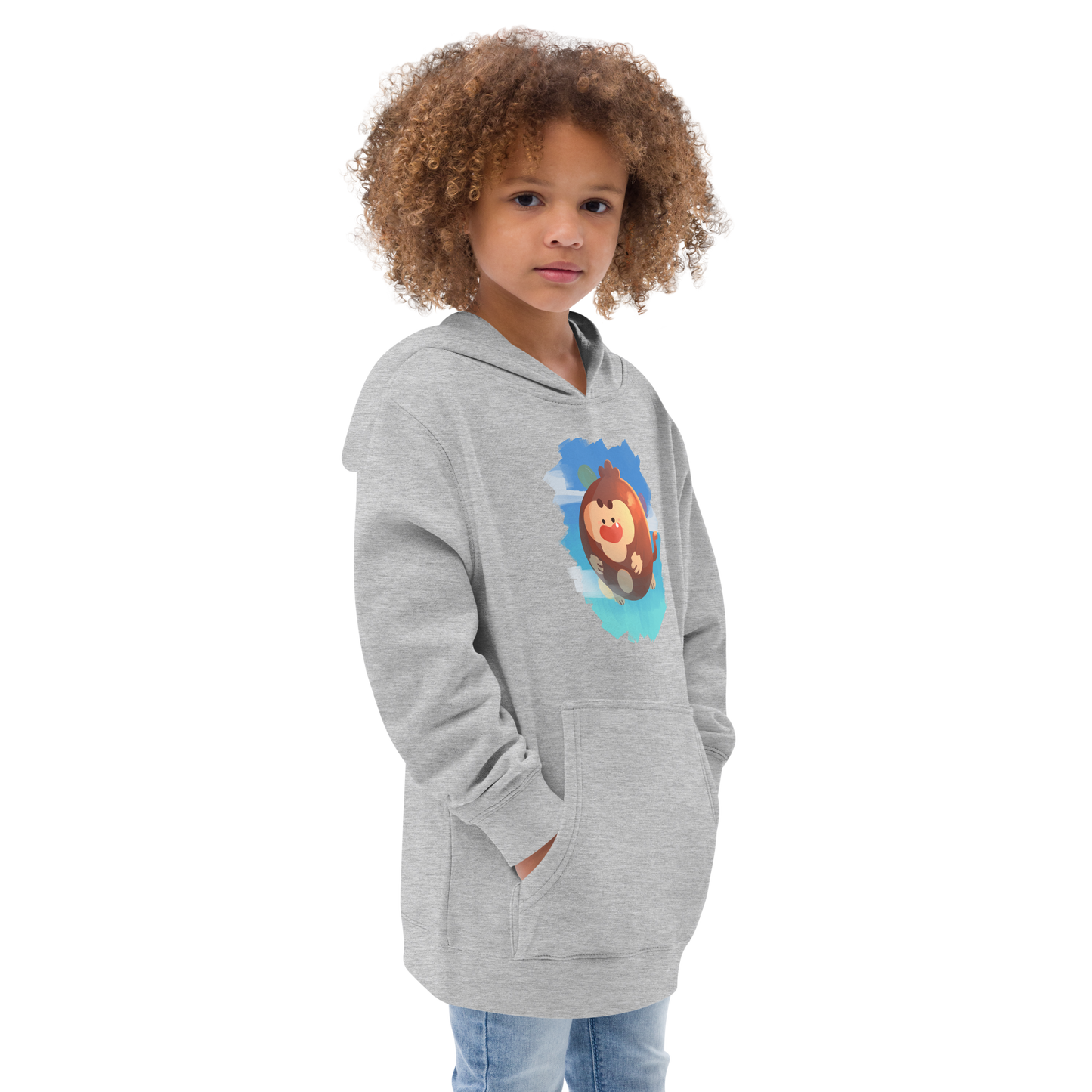 Round Monkey Fleece Hoodie (Kids/Youth)