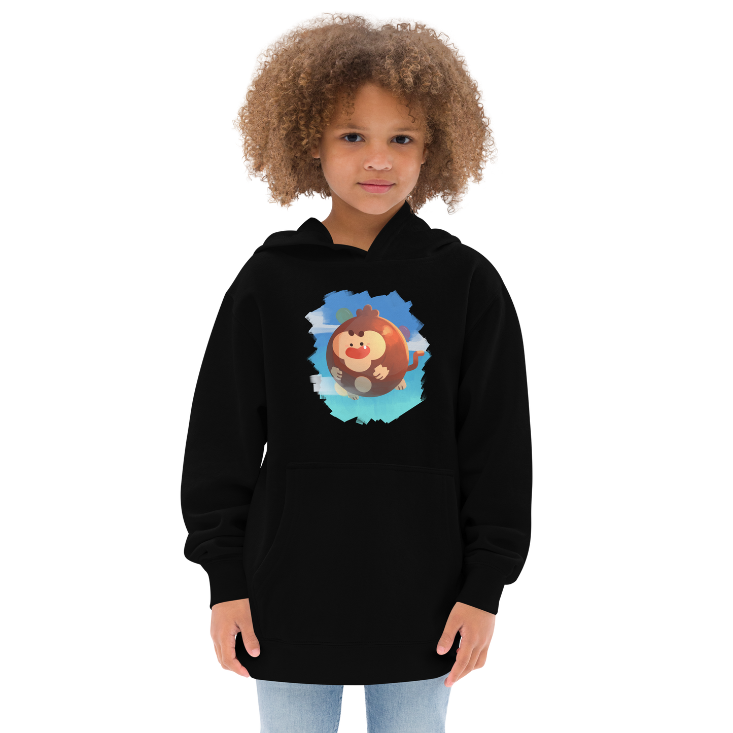 Round Monkey Fleece Hoodie (Kids/Youth)