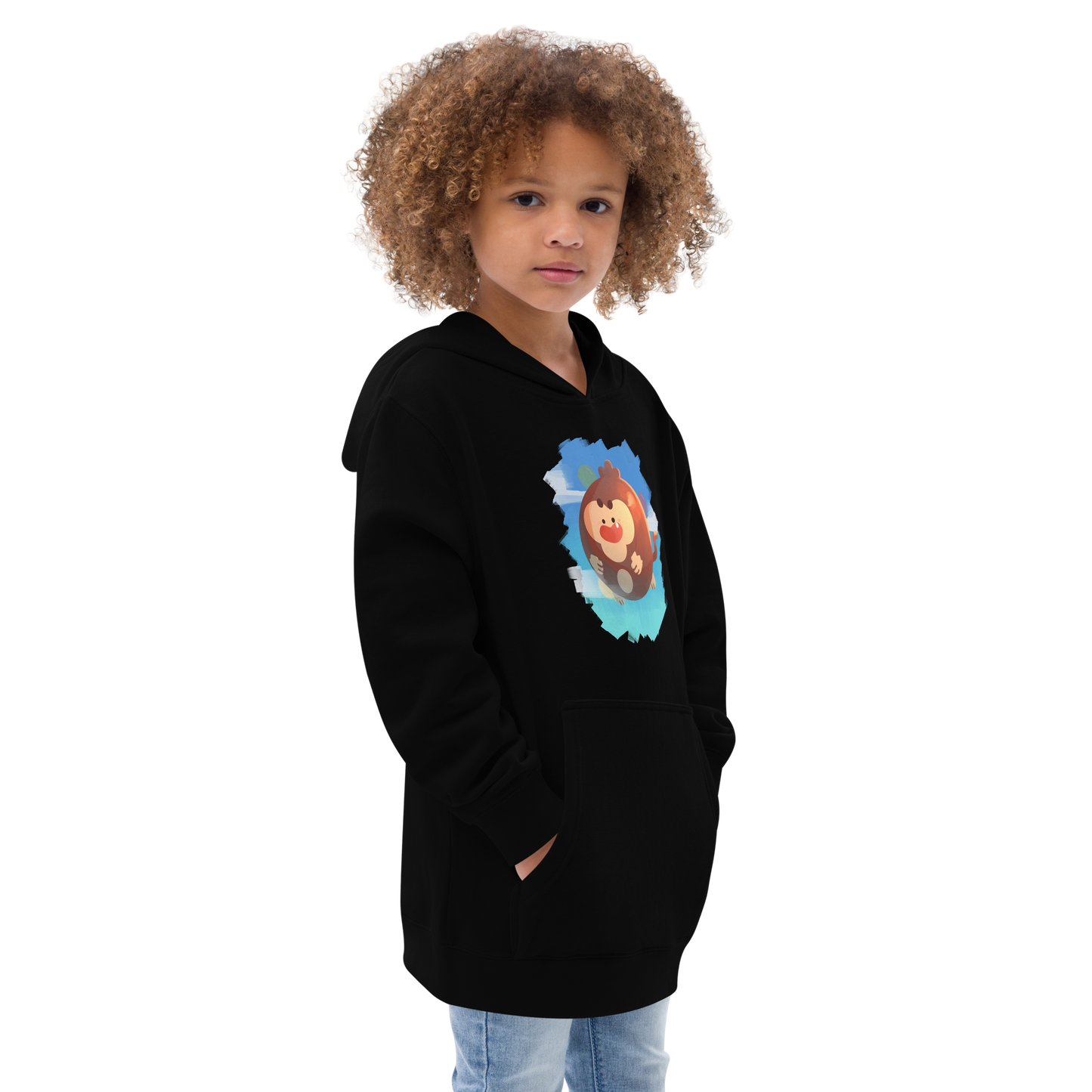 Round Monkey Fleece Hoodie (Kids/Youth)