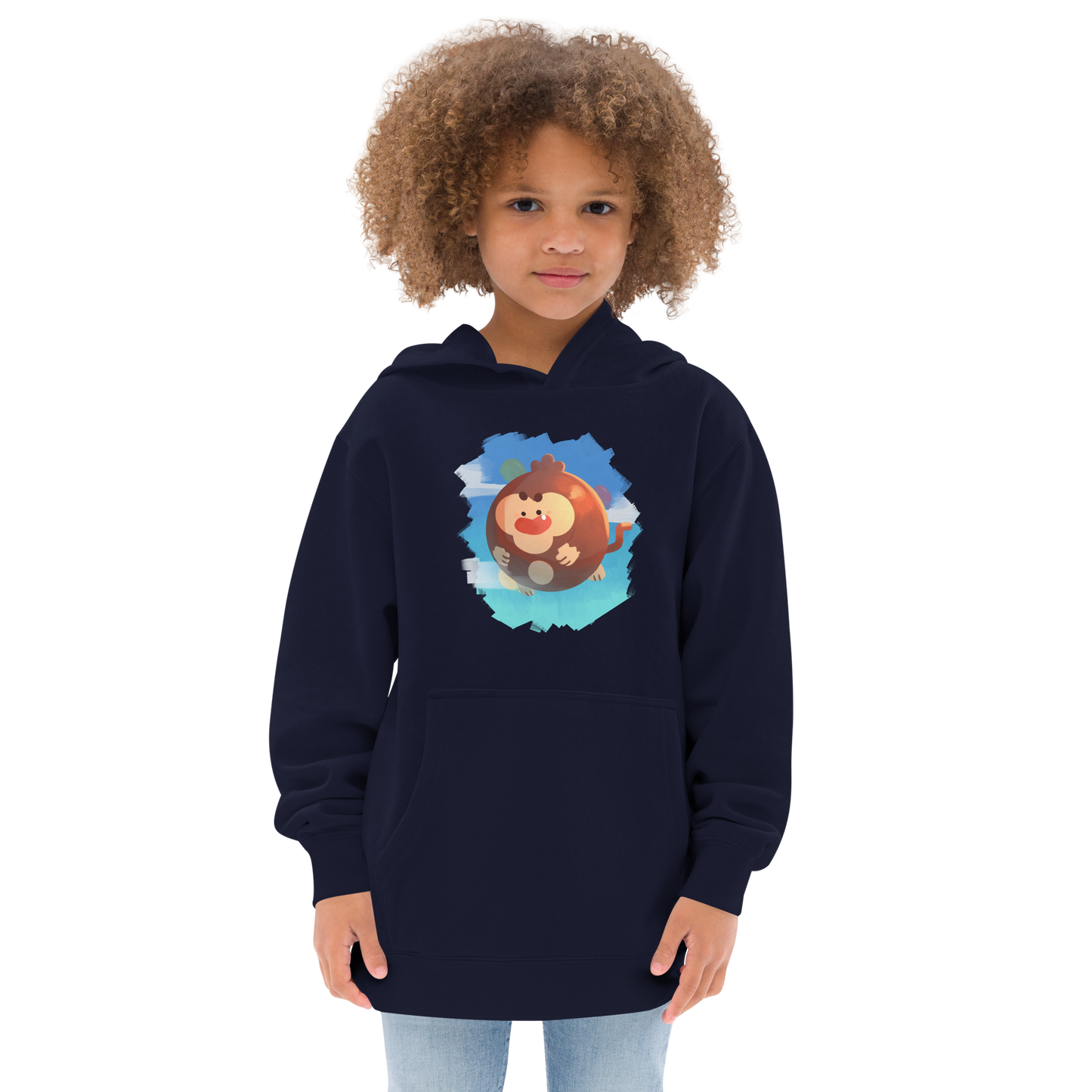 Round Monkey Fleece Hoodie (Kids/Youth)