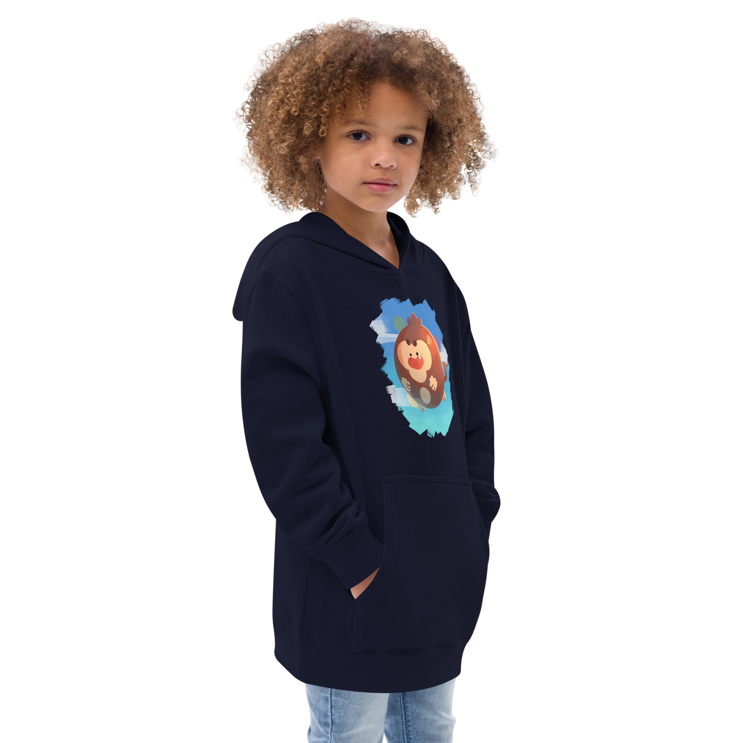 Round Monkey Fleece Hoodie (Kids/Youth)