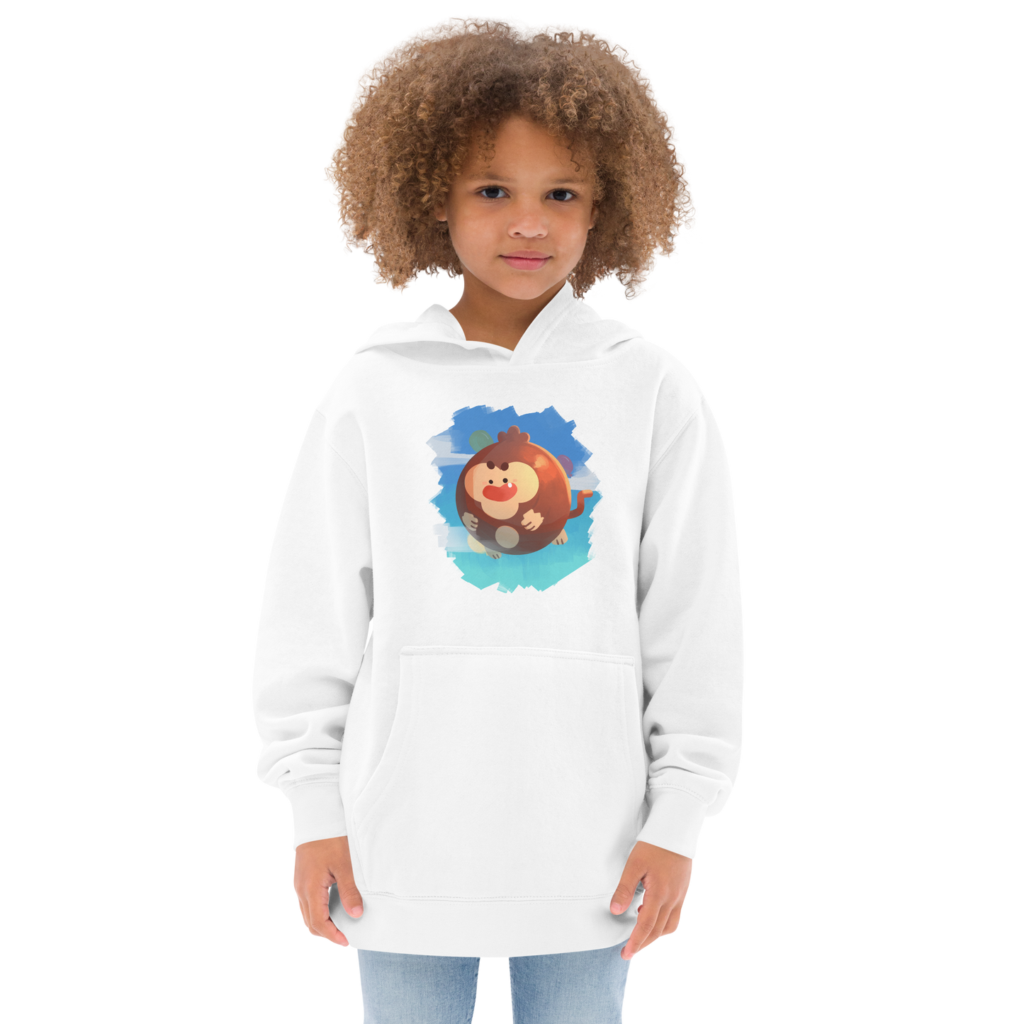 Round Monkey Fleece Hoodie (Kids/Youth)