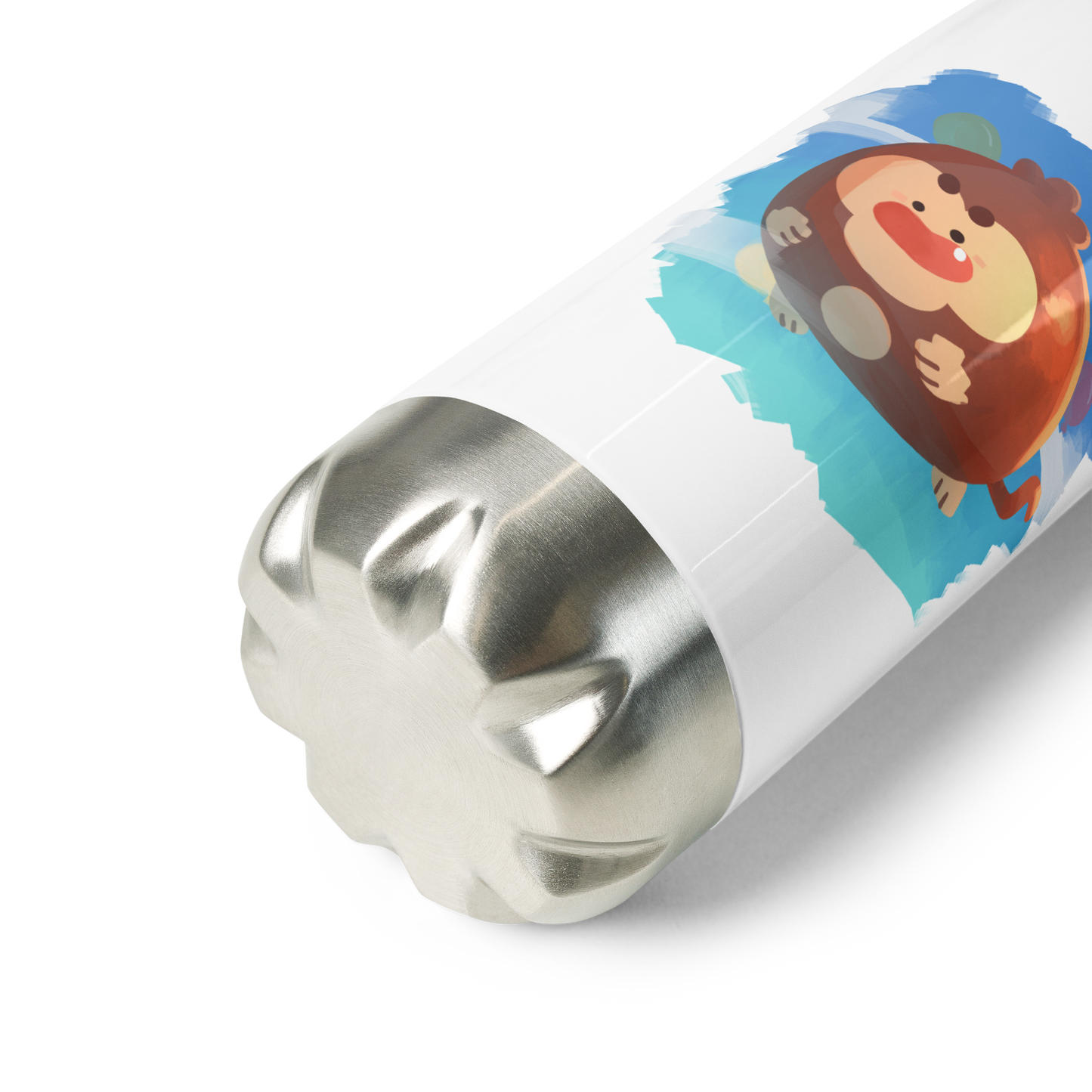 Round Monkey Stainless Steel Water Bottle